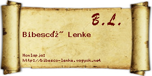 Bibescó Lenke névjegykártya